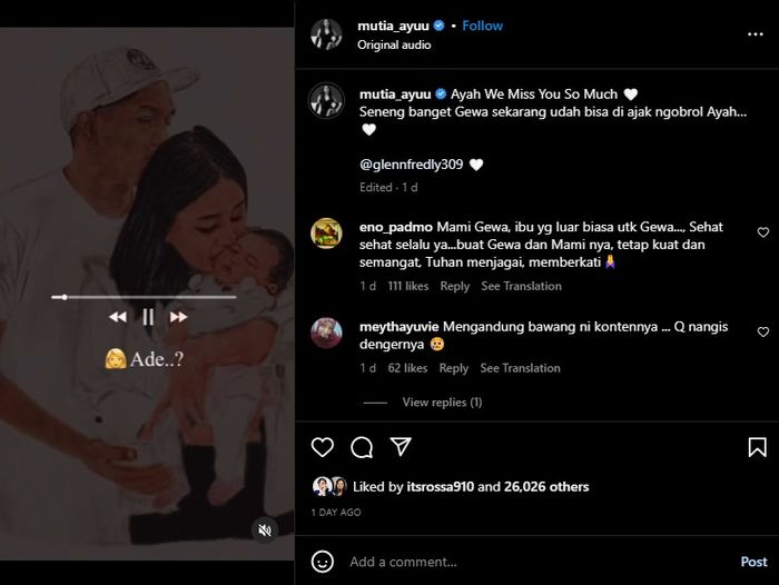 Mutia Ayu temani putrinya berdoa untuk Glenn Fredly
