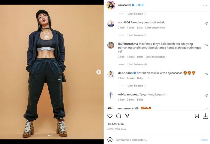Komentar netizen di unggahan Wika Salim