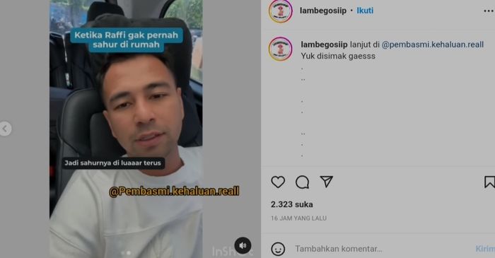 Raffi Ahmad bahagia bisa sahur di rumah setelah 15 tahun