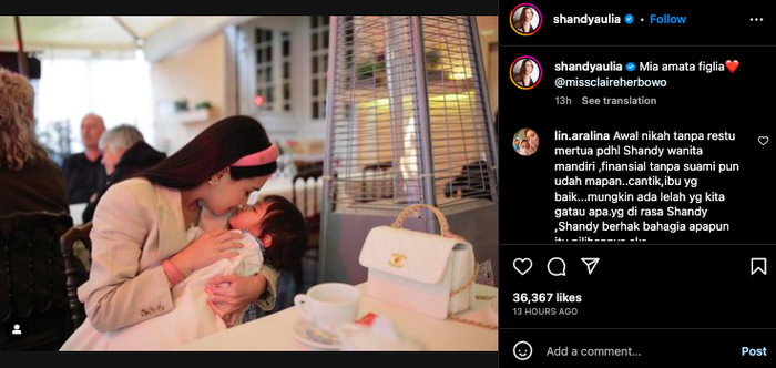 Postingan Shandy Aulia