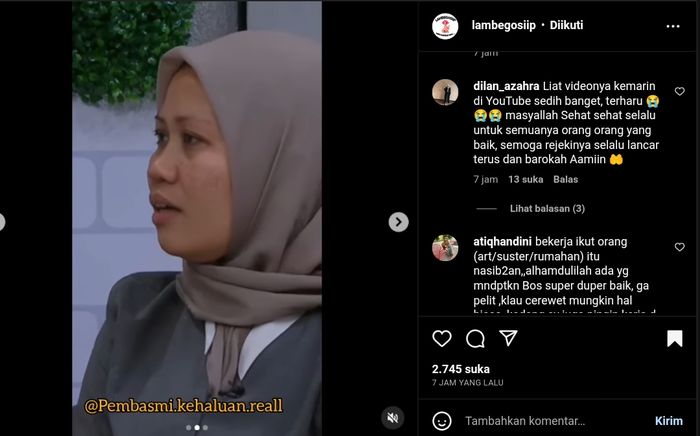 Sus Rini berterimakasih ke Nagita dan Raffi