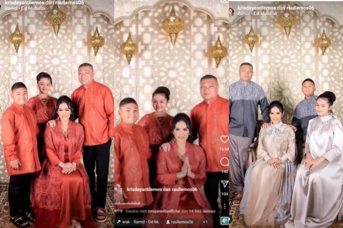 Busana lebaran Krisdayanti dan keluarga
 