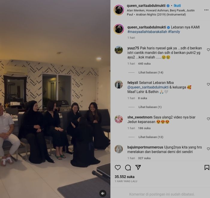 Postingan Sarita Abdul Mukti