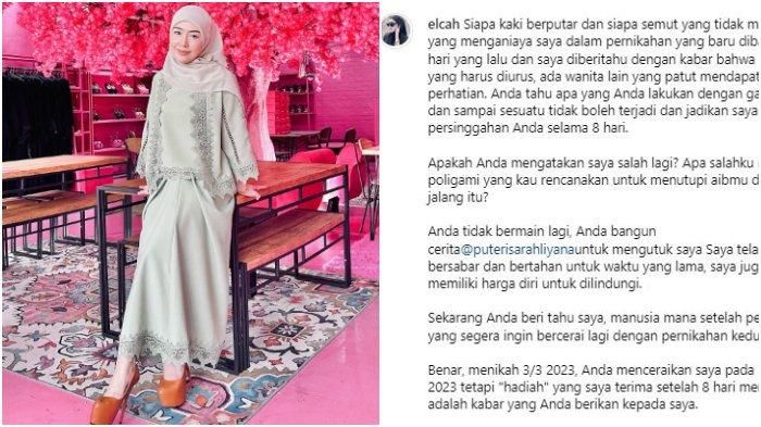 Elcah luapkan kemarahannya pada sang suami yang baru dinikahinya delapan hari