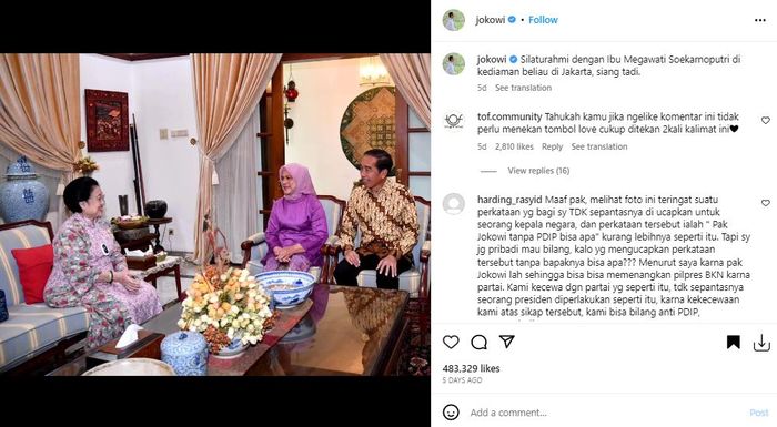 Ruang tamu di rumah Megawati