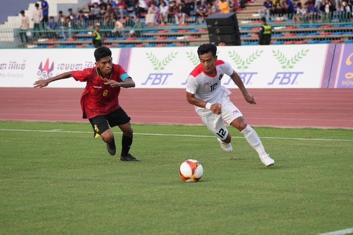 Aksi Pratama Arhan saat membela timnas U-22 Indonesia di SEA Games 2023.