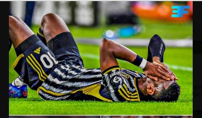 Paul Pogba menangis karena cedera lagi dalam partai Juventus vs Cremonese di pekan 35 Liga Italia (14/5/2023).