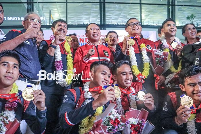 Kedatangan timnas U-22 Indonesia di Bandara Soekarno Hatta, Kamis (18/5/2023).