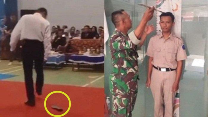 Pemuda yang sol sepatunya lepas