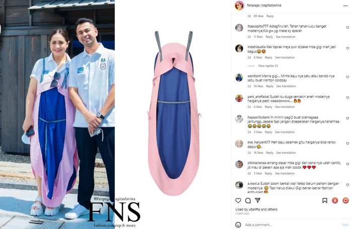 Komentar netizen mengetahui harga dress Nagita Slavina