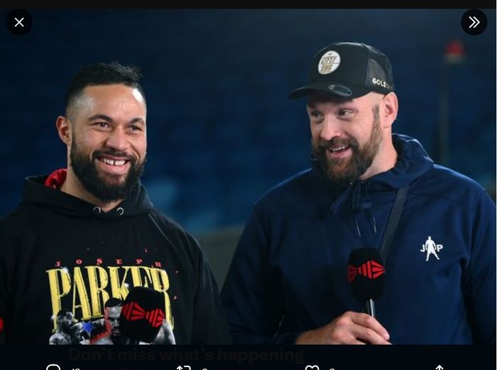 Dua petinju kelas berat, Tyson Fury dan Joseph Parker.