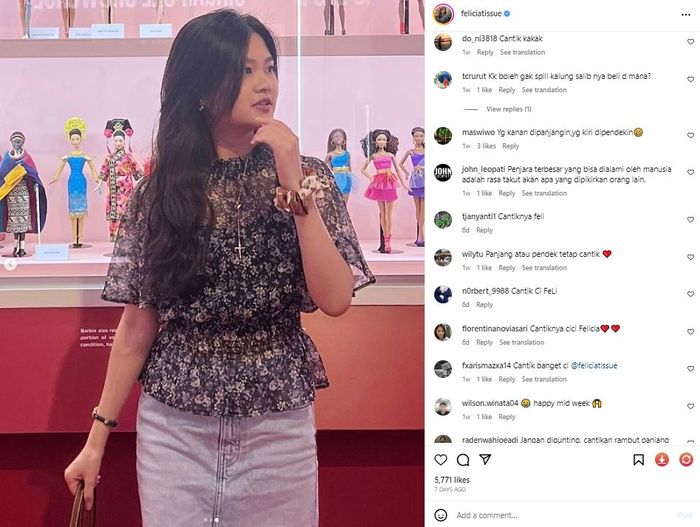 Netizen memuji kecantikan Felicia Tissue
 