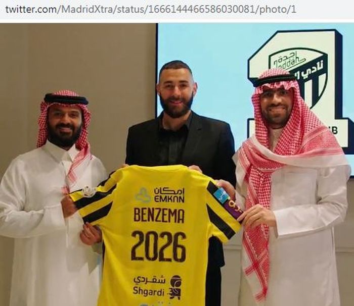 Karim Benzema resmi bergabung ke Al-Ittihad.