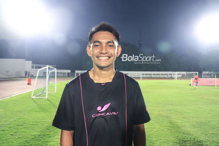 Pemain Persita Tangerang, Ambrizal Umanailo, saat ditemui di Stadion Madya, Senayan, Jakarta, Sabtu (10/6/2023) malam.
