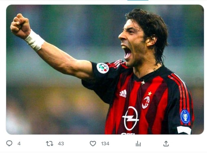 Rui Costa, pemain termahal AC Milan era Silvio Berlusconi.