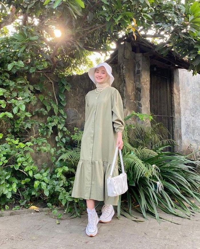 Midi skirt hijab outfit hotsell