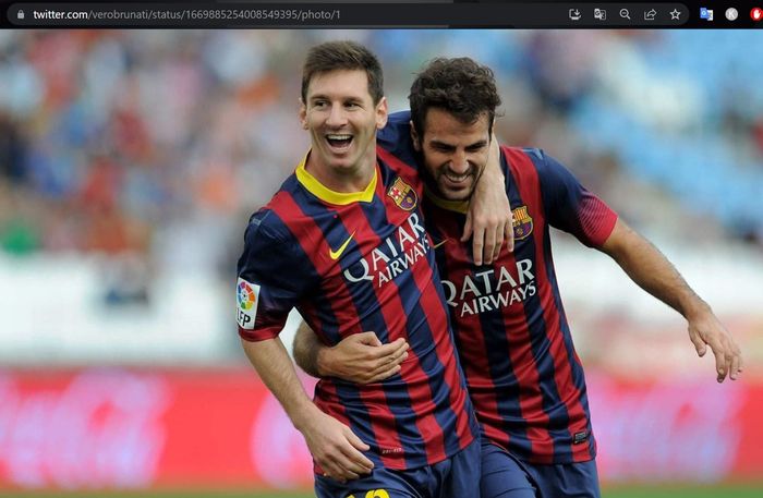 Lionel Messi (kiri) dan Cesc Fabregas (kanan) saat masih sama-sama di Barcelona.