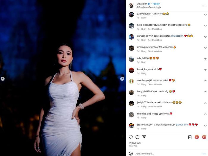 Komentar netizen dalam postingan Wika Salim