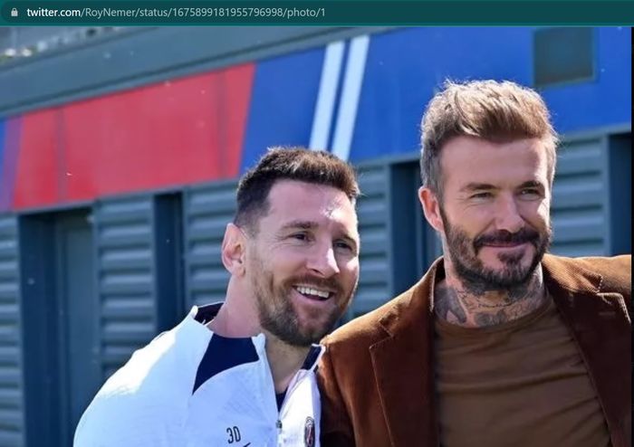 Momen kebersamaan Lionel Messi dan David Beckham di PSG.