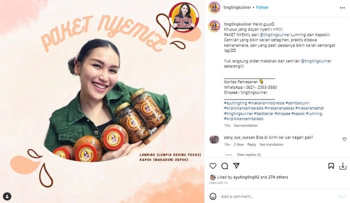 Bisnis Ayu Ting Ting