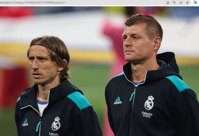 Dua gelandang andalan Real Madrid, Luka Modric (kiri) dan Toni Kroos (kanan).