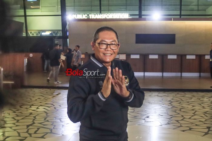 Ketua Badan Tim Nasional sekaligus Anggota Komite Eksekutif PSSI, Sumardji, saat ditemui di Bandara Soekarno Hatta, Tangerang, Banten, Minggu (27/8/2023) malam.