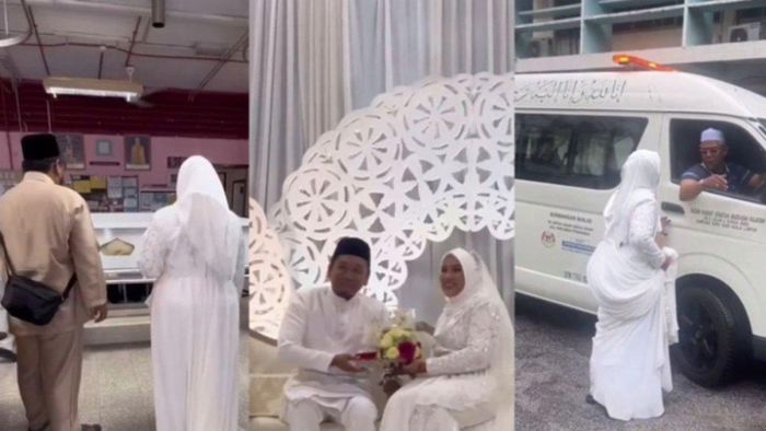Nur Atiqah urus jenazah ibu, masih pakai baju pengantin 