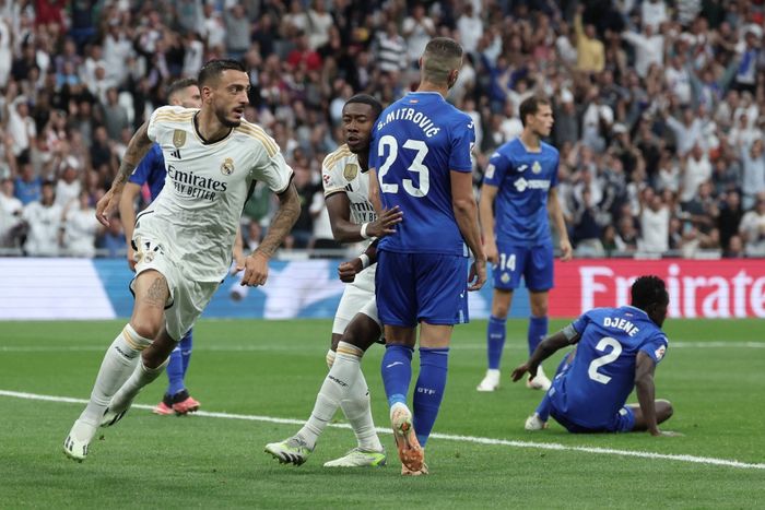 Joselu mencetak gol pertama sekaligus menyelamatkan Real Madrid dari kekalahan di Santiago Bernabeu saat menjamu Getafe pada jornada keempat Liga Spanyol 2023-2024, Sabtu (2/9/2023) malam WIB.