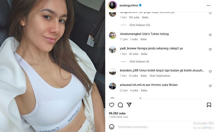 Komentar netizen di unggahan Wulan Guritno