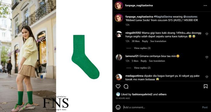 harga kaus kaki Nagita Slavina