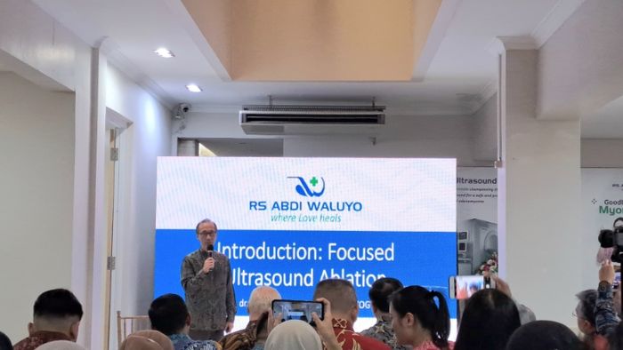 Peluncuran alat Focused Ultrasound Ablation (FUA) di RS Abdi Waluyo, Jakarta Pusat, Selasa (19/9/2023).