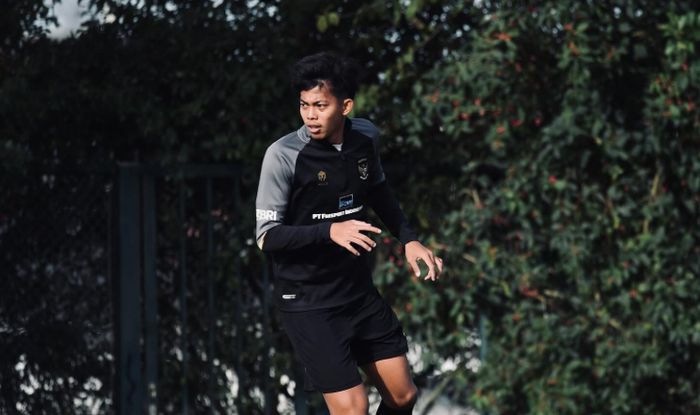 Pemain timnas U-17 Indonesia jebolan Garuda Select Andre Pangestu saat menjalani pemusatan latihan (TC) di Jerman.