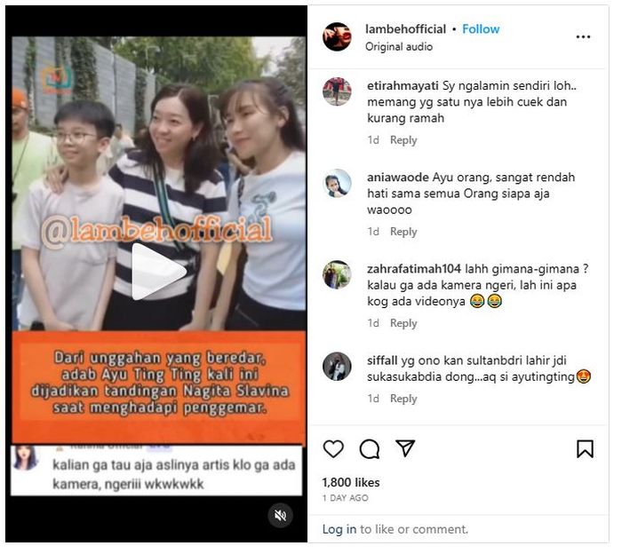 Nagita Slavina dibandingkan dengan Ayu Ting Ting
 
