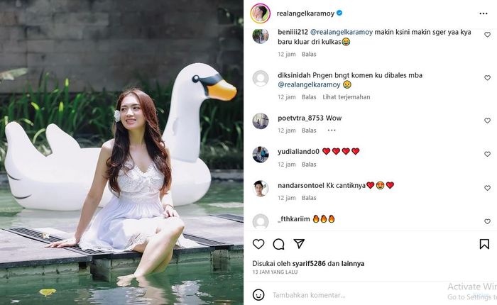 Komentar netizen di unggahan Angel Karamoy