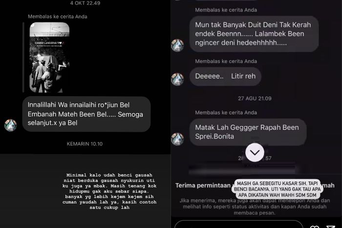 Isi pesan haters ke Bella Bonita.