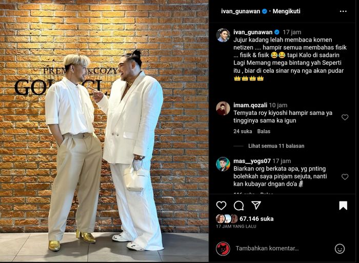 Ivan Gunawan capek fisiknya terus-terusan dikomentari netizen, sang artis cuma bisa pasrah