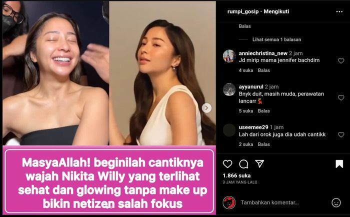 Masya Allah! Nikita Willy Tampil Tanpa Make Up, Wajah Bening dan Glowing Tuai Decak Kagum Netizen