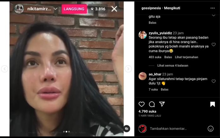 Nikita Mirzani bela Lolly