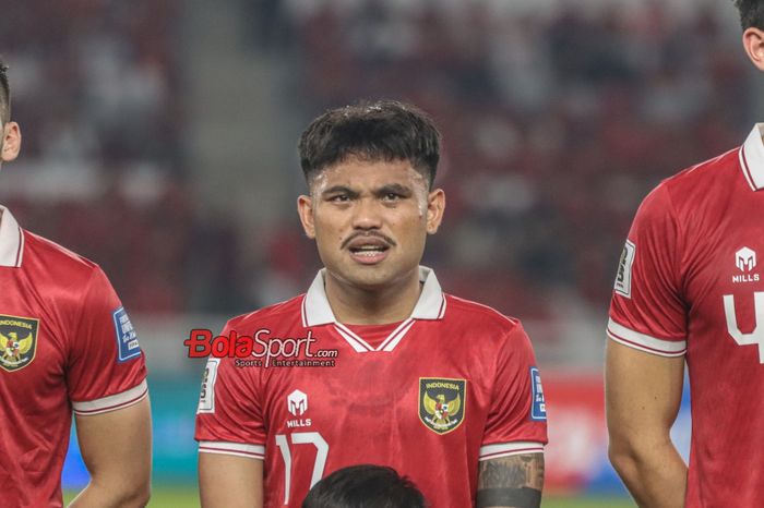 Pemain timnas Indonesia, Saddil Ramdani, saat hadir di Stadion Utama Gelora Bung Karno, Senayan, Jakarta, Kamis (12/10/2023).