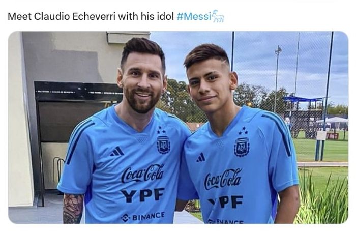 Claudio Echeverri blak-blakan memilih gabung Barcelona untuk mengikuti jejak idola sekaligus seniornya di timnas Argentina, Lionel Messi.