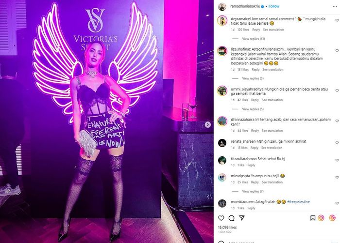 Komentar krititkan netizen dalam postingan Nia Ramadhani