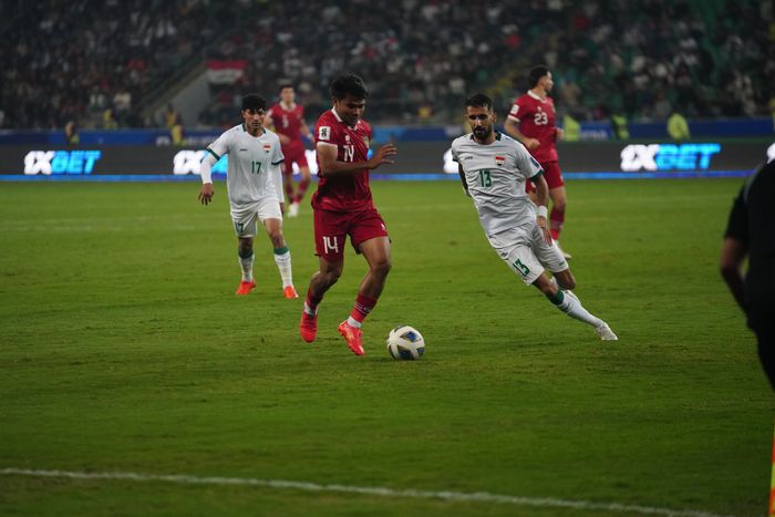 Suasana pertandingan antara Irak melawan timnas Indonesia di Stadion Internasional Basra, Kamis (16/11/2023). 