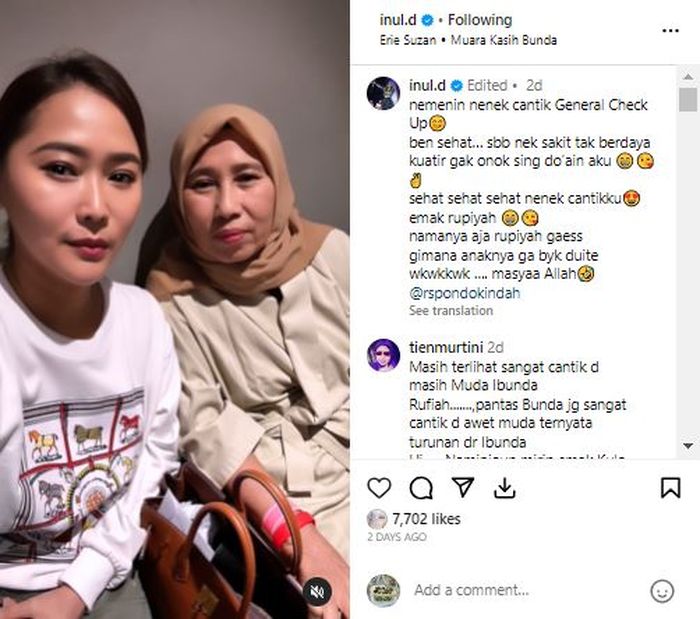 Potret Inul Daratista bersama ibunda, Rupiyah