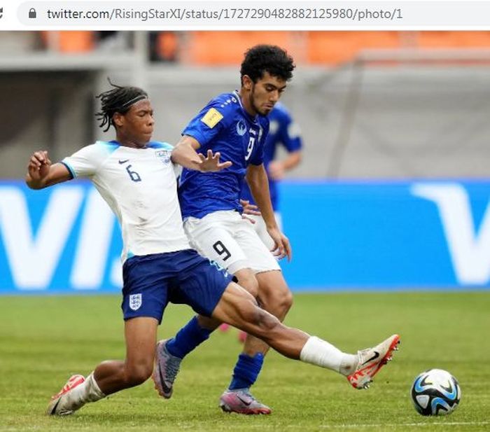 Amirbek Saidov menjadi salah satu pencetak gol dalam kemenangan 2-1 Uzbekistan U-17 atas Inggris U-17.