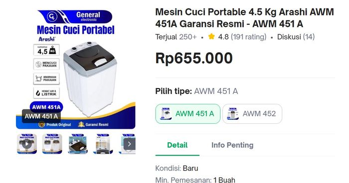 Rekomendasi Mesin Cuci Murah di Bawah 1 Juta, Cocok untuk Kebutuhan