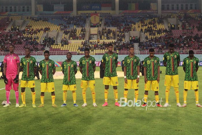 Kesebelasan Timnas U-17 Mali, saat menghadapi Argentina pada babak perebutan peringkat ketiga Piala Dunia U-17 2023 di Stadion Manahan, Surakarta, Jumat (1/12/2023).