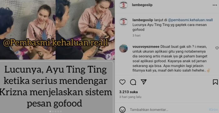 Ayu Ting Ting ternyata tak tahu cara pesan makanan online