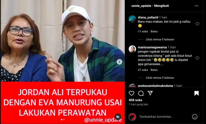 Jordan Ali Terpukau dengan Penampilan Eva Manurung yang Habis Perawatan, Puji Ibunda Virgoun Habis-habisan: Gak Ada Kisut-kisut!