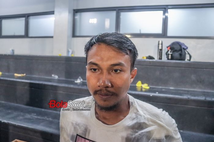 Pemain Bhayangkara FC, Muhammad Hargianto, saat ditemui di Lapangan B, Senayan, Jakarta, Selasa (12/8/2023) sore.