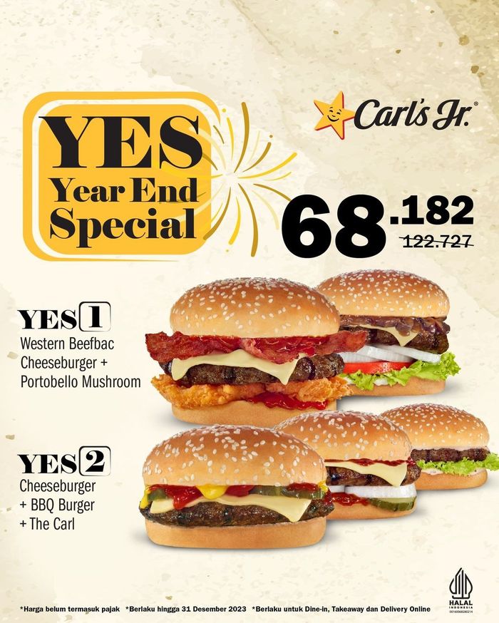 Akhir Tahun Carl's Jr Tawarkan Promo Spesial 3 Burger Cuma Segini
